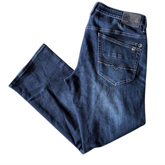 Buffalo David Bitton Six-X Slim Straight Distressed Blue Jean Stretch Mens 36X30 - Picture 4 of 4